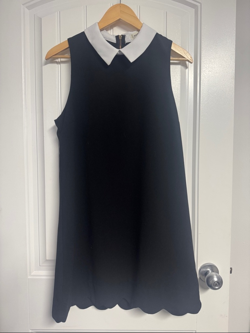 Anthropologie Black Dress with White Collar